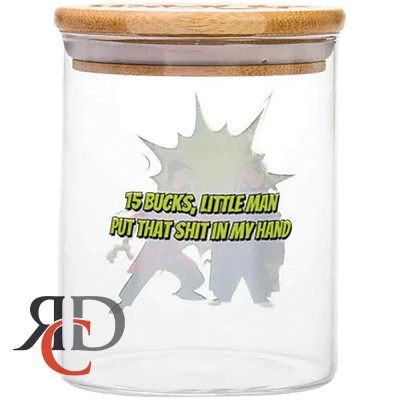 JAY & SLIENT BOB 4INCH LARGE GLASS STASH JAR - 15 BUCKS